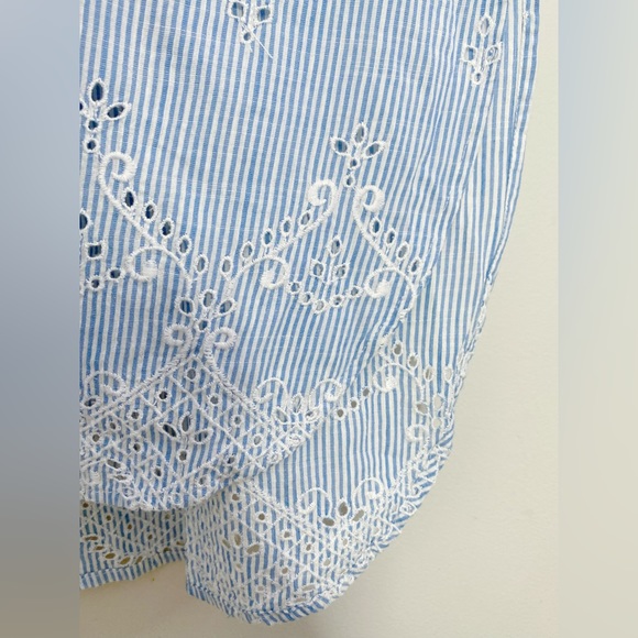 Anthropologie Cezzane Striped Eyelet Dress size M new with tag nwt blue - Picture 5 of 7